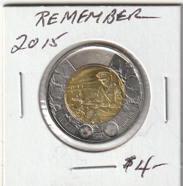 Canada 2015 $2.00 Remember Plain
