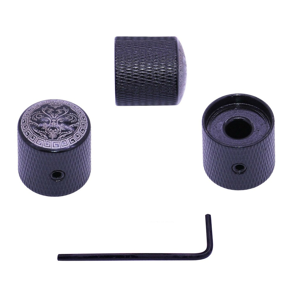 3Pack Metal Electric Guitar Volume Tone Control Dome Knobs Potentiometer Caps