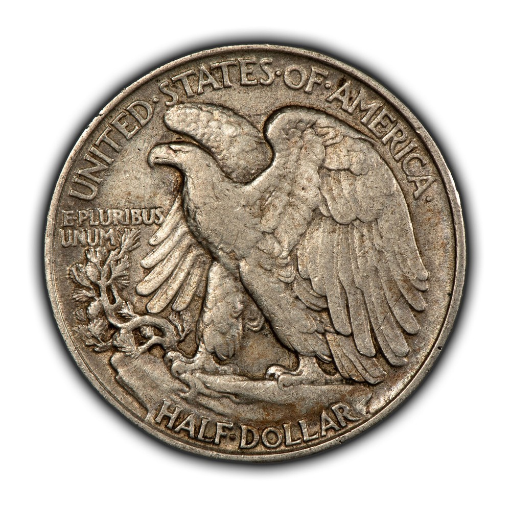 1945 50c Walking Liberty Half Dollar Mint Error Missing Initials - AU+ - Z5444