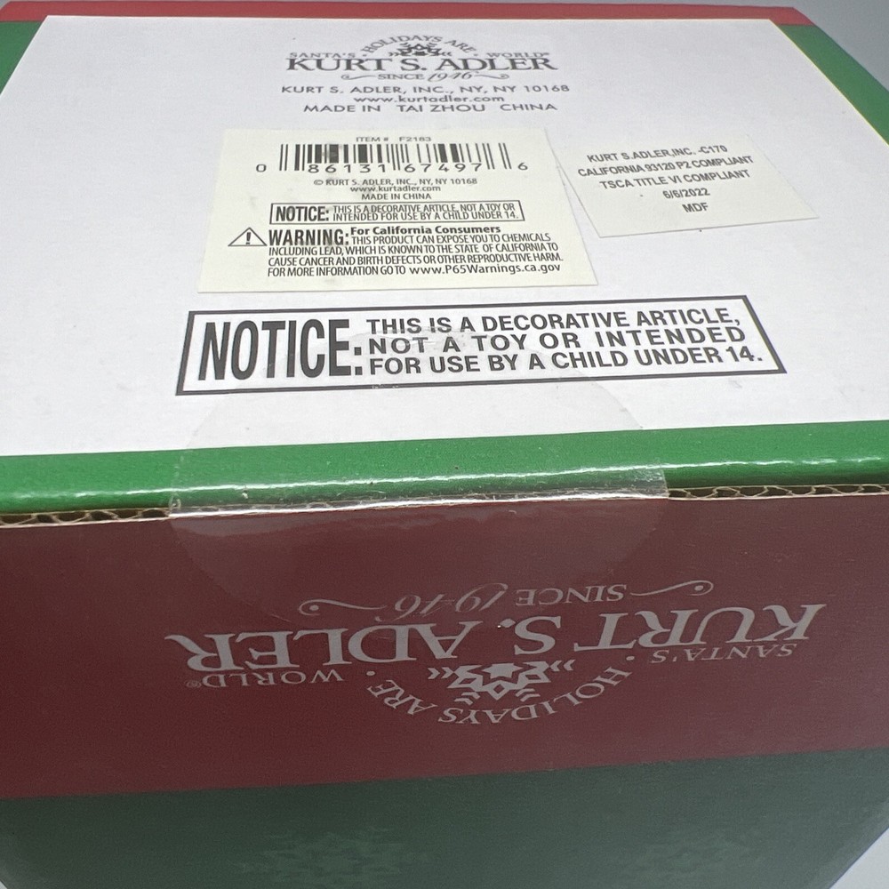 Kurt Adler 15" Peppermint Themed Nutcracker New In Box.