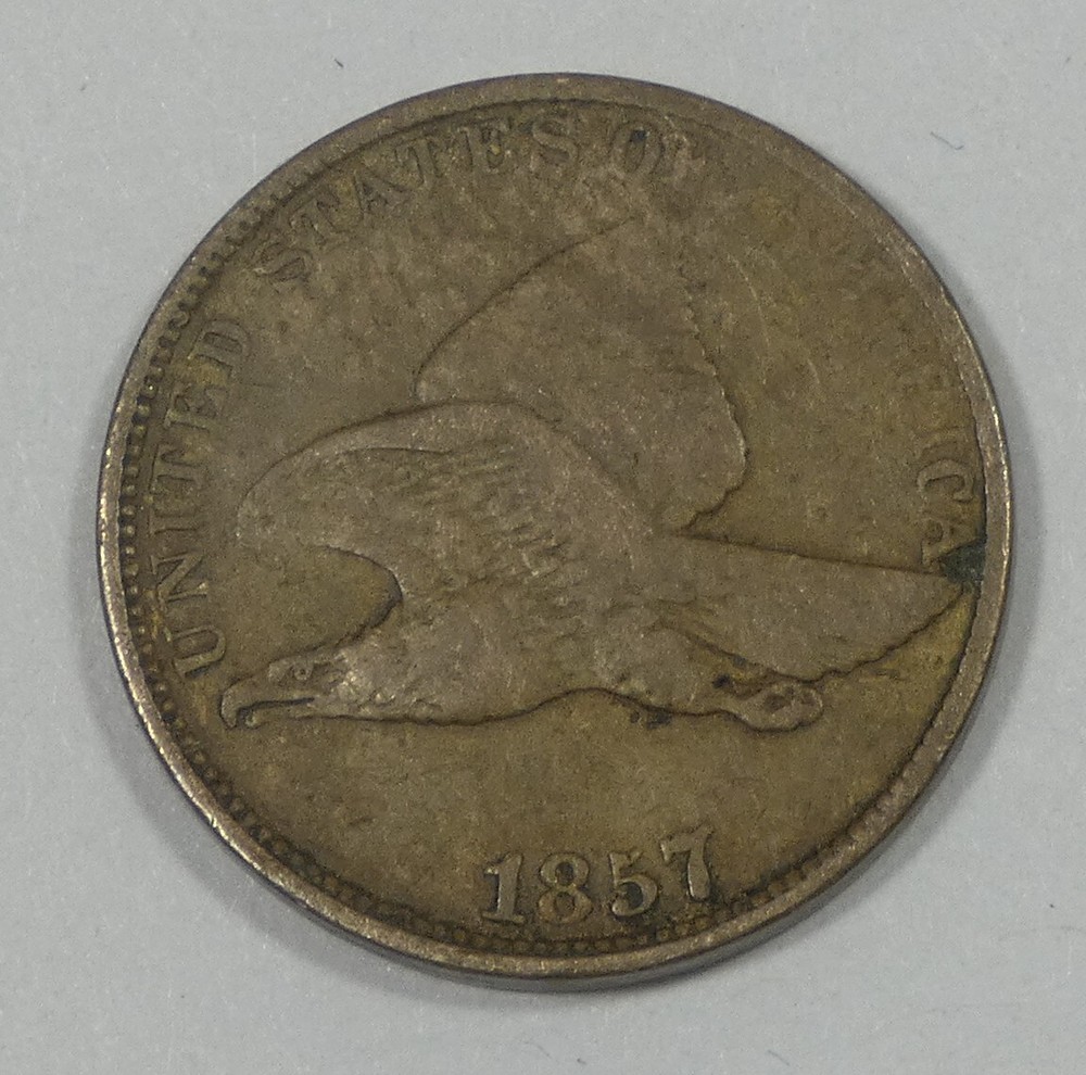 1857 Flying Eagle Cent VERY GOOD  1c