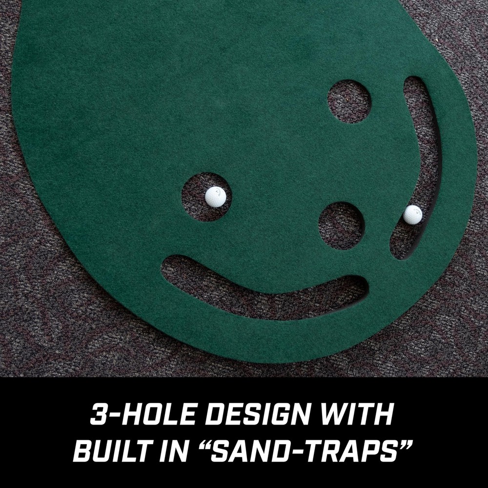 Golf 3' x 9' Three-Hole Putting Mat - Indoor Putting Training Aid