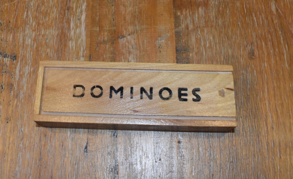 Vintage Retro Wooden Domino Set - Complete