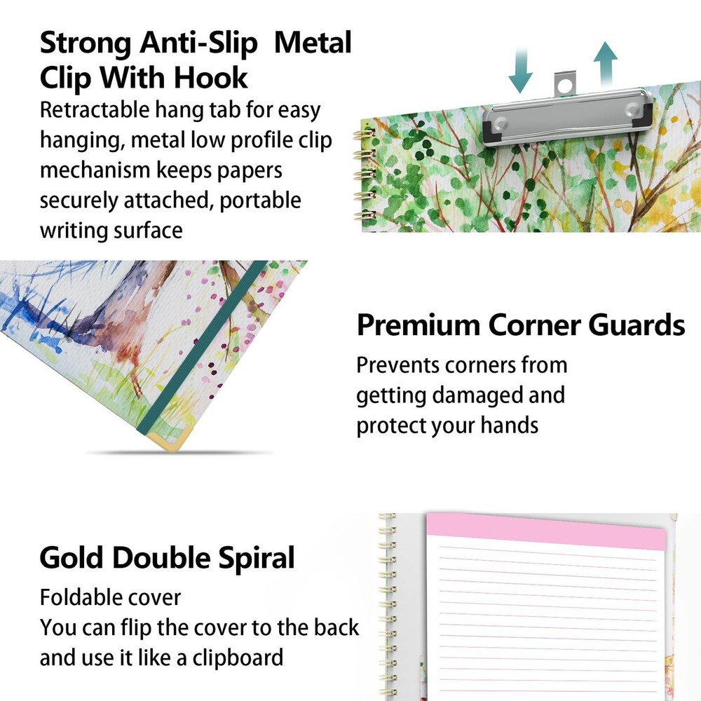 Clipboard Folder with Notepad Refillable Lined for Letter Size (11" x 8.5"), ...