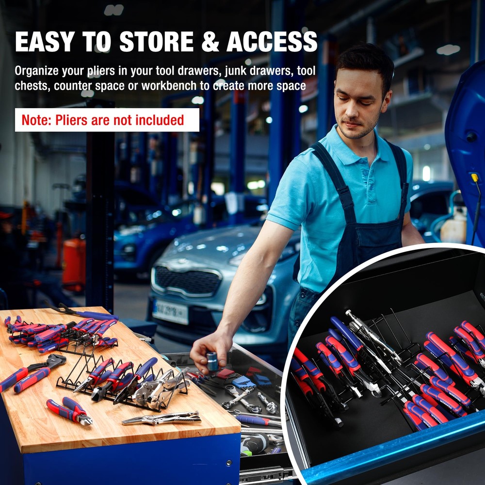 WORKPRO 2Pack Plier Organizer Rack Tool Box Storage Organization Holder 20 Slots