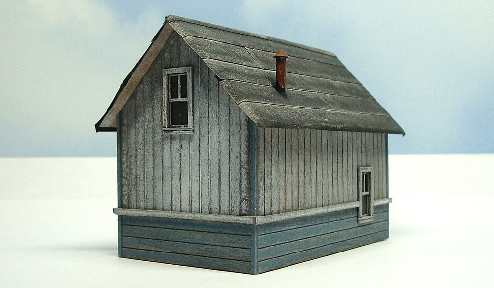HO scale built wood model Yard Shed