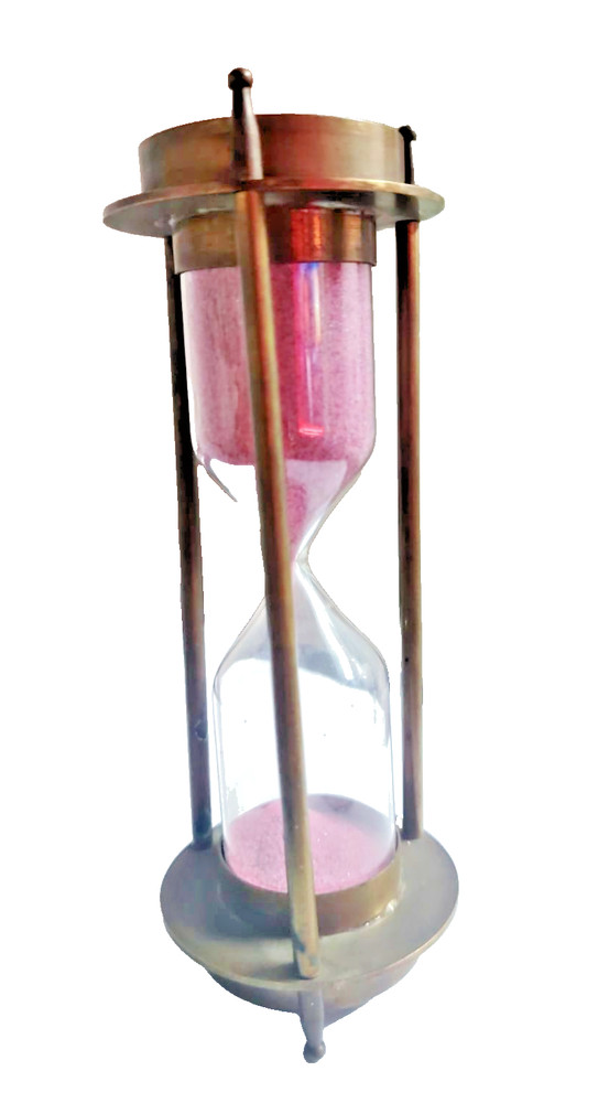 nautical brass sand timer hourglass. maritime double compass table decor gift