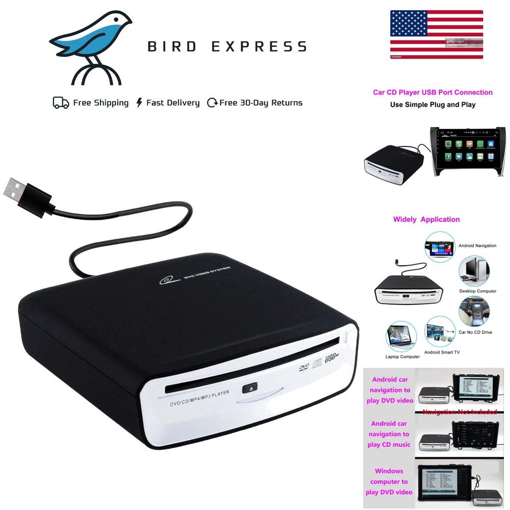 Universal Car USB CD Player Portable External Disc Drive for Android Navigation