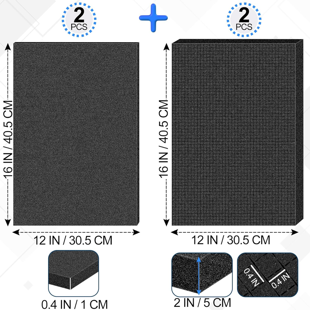 4 Pcs Pick and Pluck Foam Sheets 2 Size Polyurethane Pick Apart Foam Inserts Pad