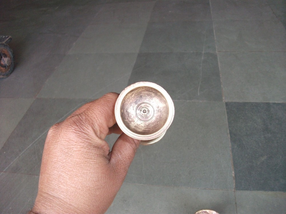 2 Pc Vintage Brass Handcrafted Small Solid Fine Quality Oil Lamps