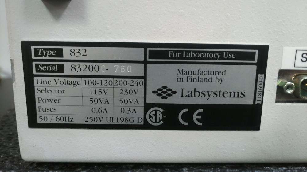 LABSYSTEMS Multidrop 384 Microplate Dispenser Type 832
