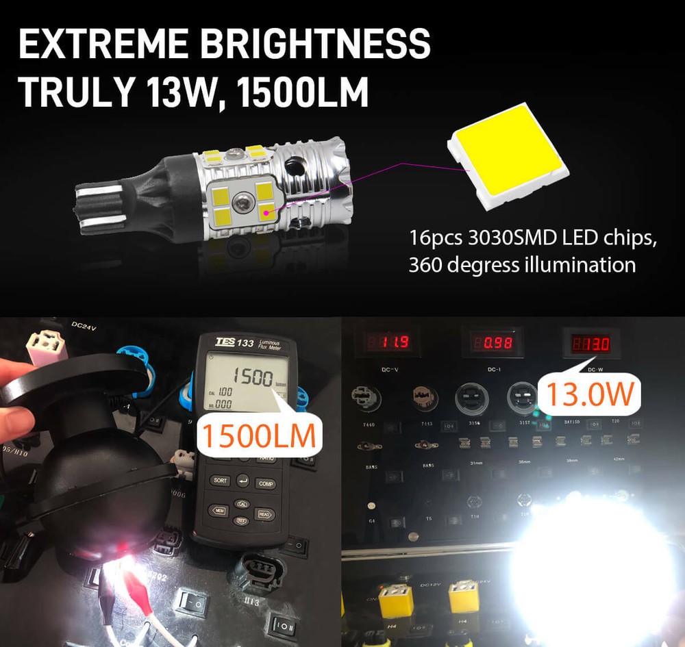 LASFIT LED Reverse Backup Light Bulbs T15 912 921 Extremely Bright White 6000K