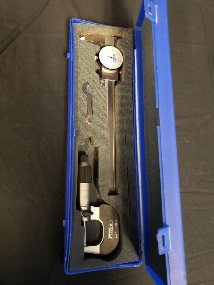 FOWLER DIAL CALIPER & MICROMETER SET (MISSING 6" RULER) (B26003039)