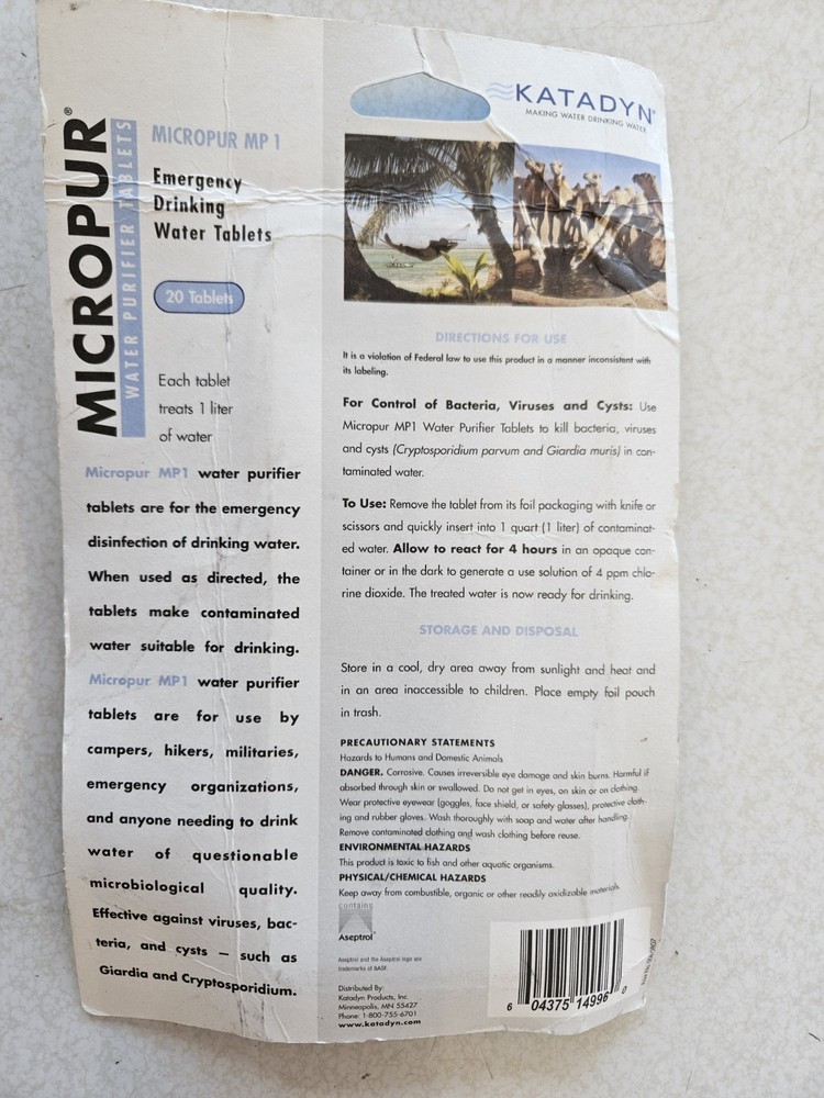 Katadyn Micropur MP1 Purification Tablets (20 Count)