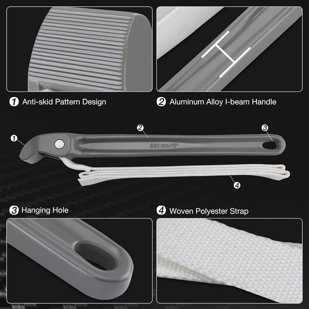 DURATECH Strap Wrench Inch Handle Adjustable Nylon