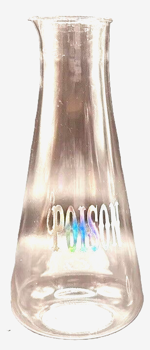 Halloween Clear Plastic POISON BEAKER FLASK Laboratory Potion Prop Party Decor
