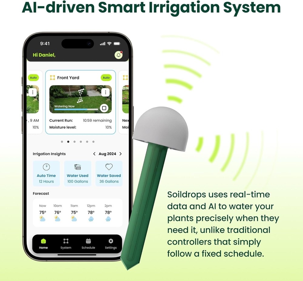 AI Smart Sprinkler Controller, 8-Zone WiFi Irrigation Controller for Indoor &...