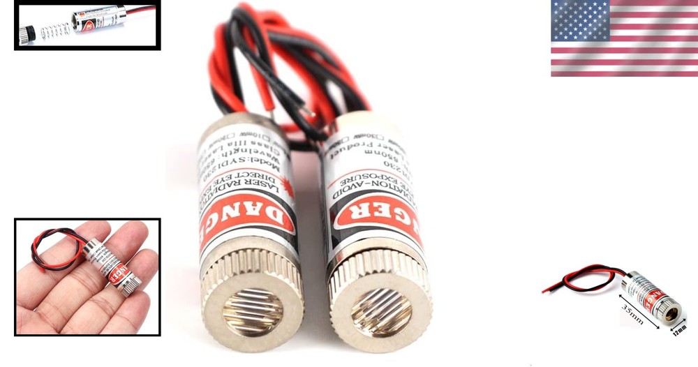 Versatile Red Laser Module Set (2 Pcs) - Adjustable Focus for Precise Targeting