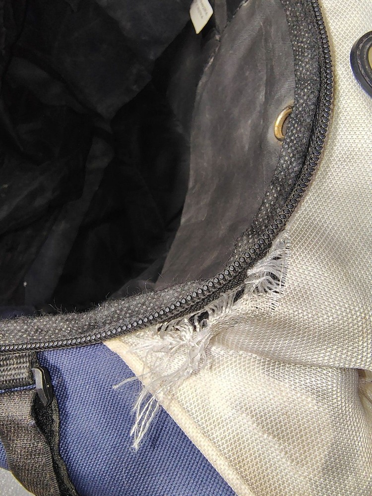 DeMarini Baseball Softball Backpack Bag Blue & White Holds 2 bats See Descript.