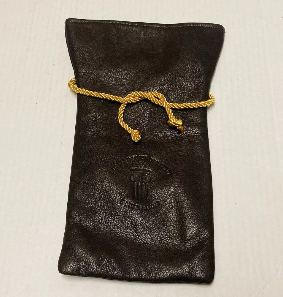 Vintage NDSU Development Foundation Leather Bag Tote Thick Wrap Strings 37