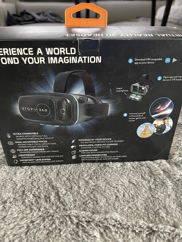 Virtual Reality-Headset-Utopia 360-Smartphone-3D Opened Box Unused