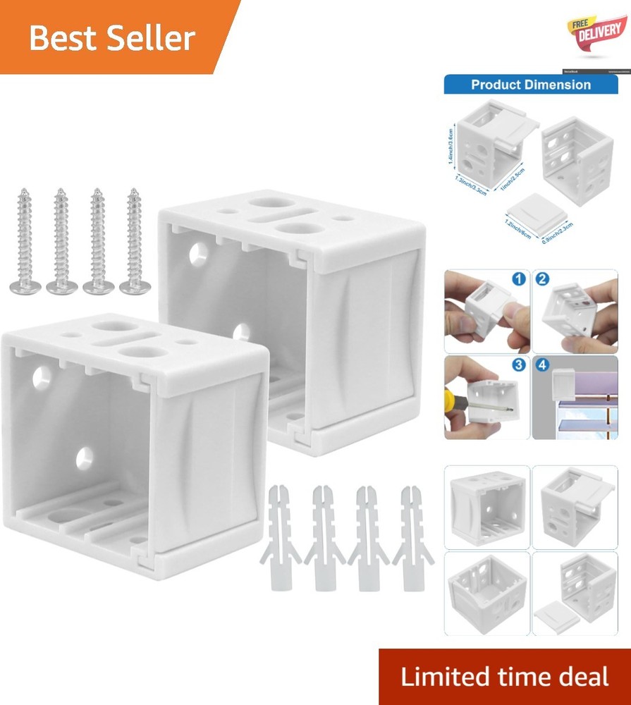 Plastic Window Blind Support Set - 2 Pack 1 Inch Brackets for Easy Installation