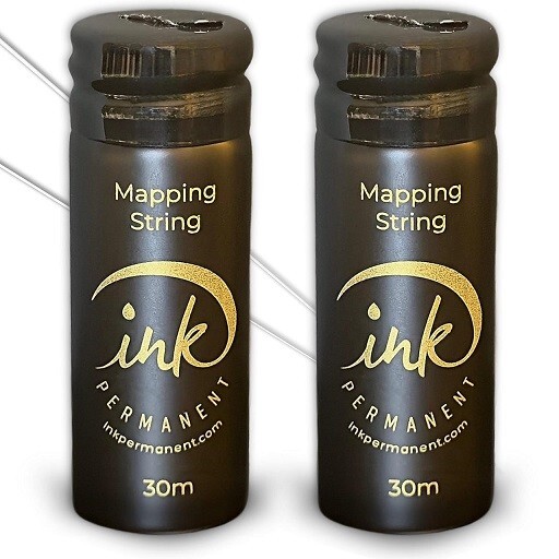 Black Brow Mapping String [2 X 100 Ft Bottles - 60 m] Pre-Inked Brow Mapping Kit