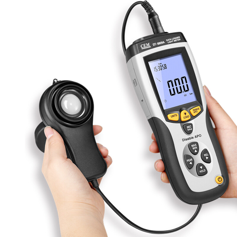 CEM DT-8809A Handheld Light Meter Range 400,000 Lux Data Protocol