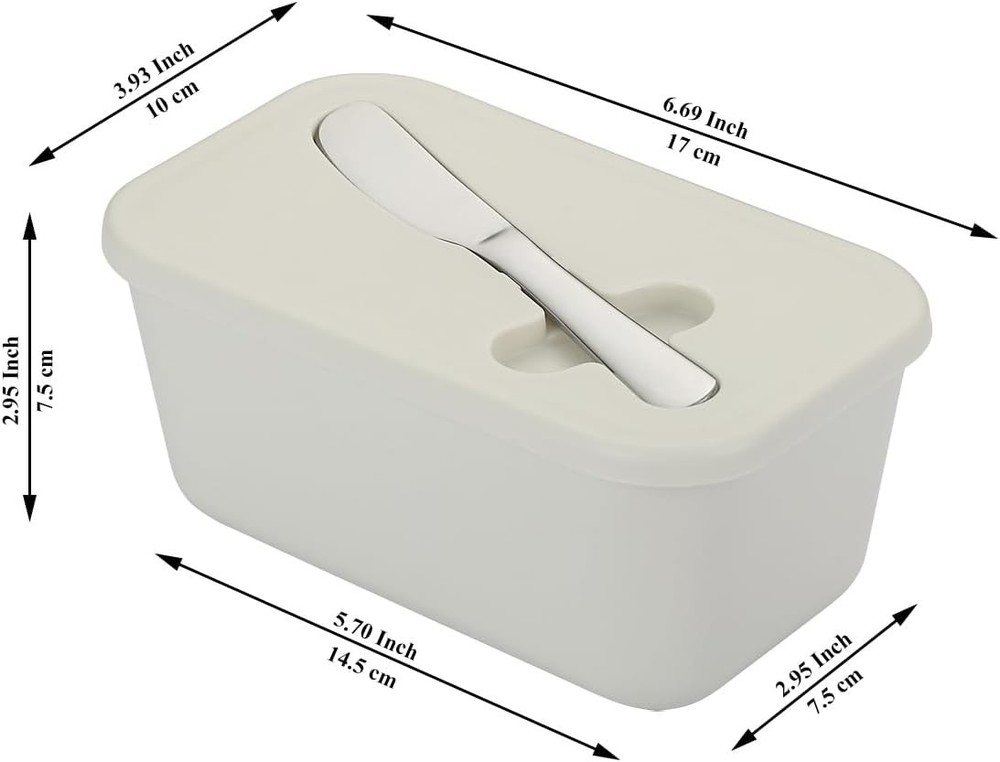 Elegant Butter Dish with Lid & Knife - Dishwasher Safe Plastic Storage Solution
