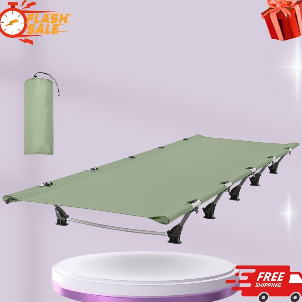 NEW Ultralight Camping Cot Folding Portable Bed 330lbs Easy Setup