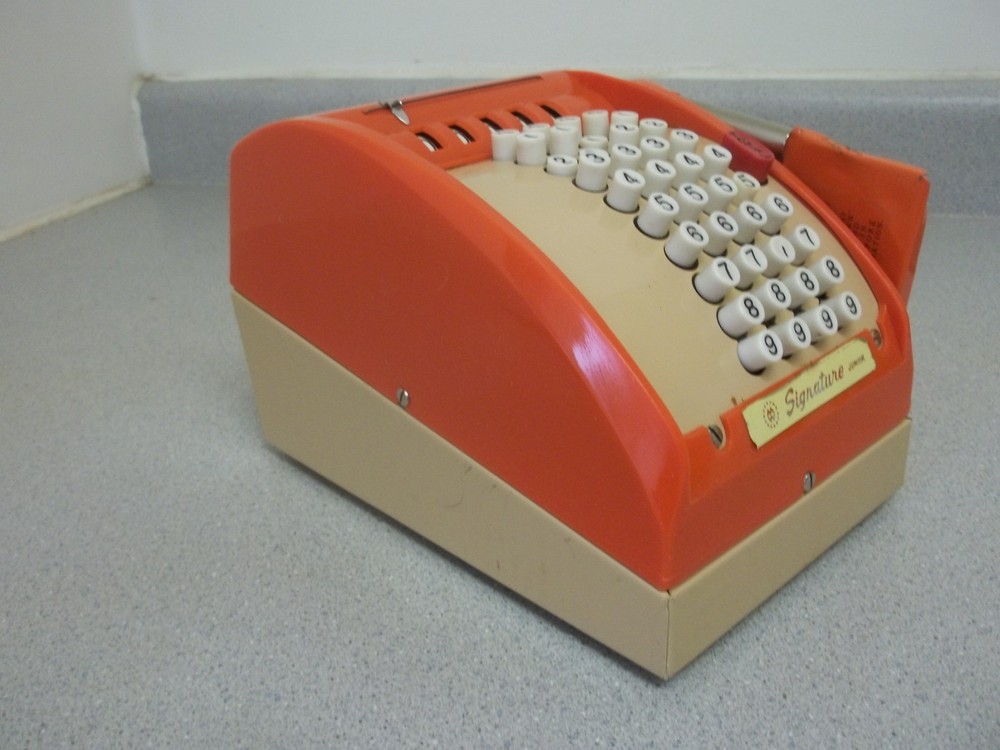 Vintage Adding and Multiplying machine Signature Junior with original box