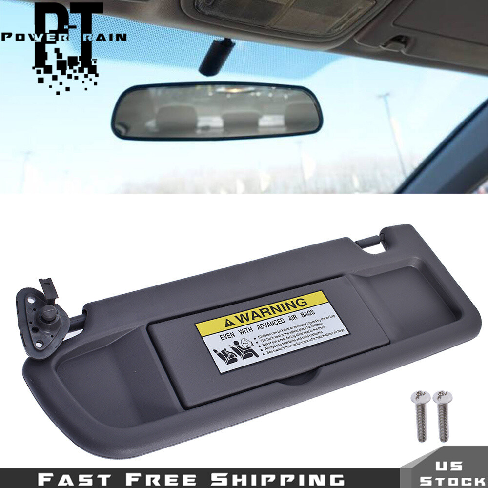 For Honda Civic 2006-2011 Front Left Driver Side Drak Gray Sun Visor With Mirror
