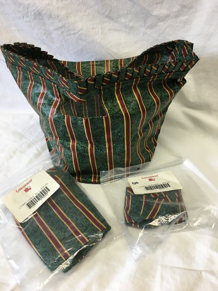 LONGABERGER LINERS - SET OF THREE - NEW - IMPERIAL STRIPE PATTERN