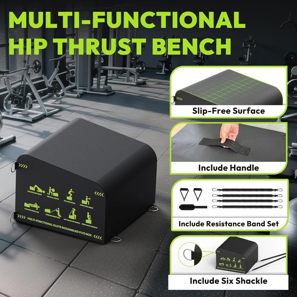 Hip Thrust Bench, Multi-Functional Slip-Free Hip Thrust Machine for Glute Bridge