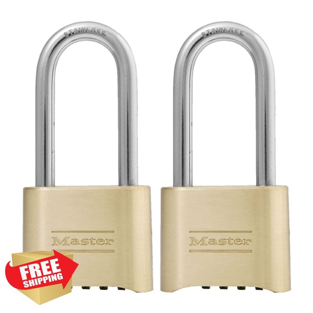 Master Lock Brass Combination Lock, 2 Pack, 175LHEC2