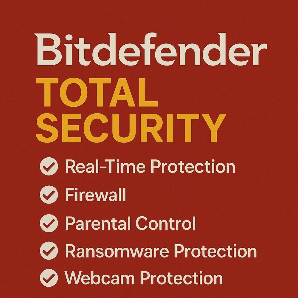 Bitdefender Total Security 2026 - 1 Year 3 Devices + Daily VPN