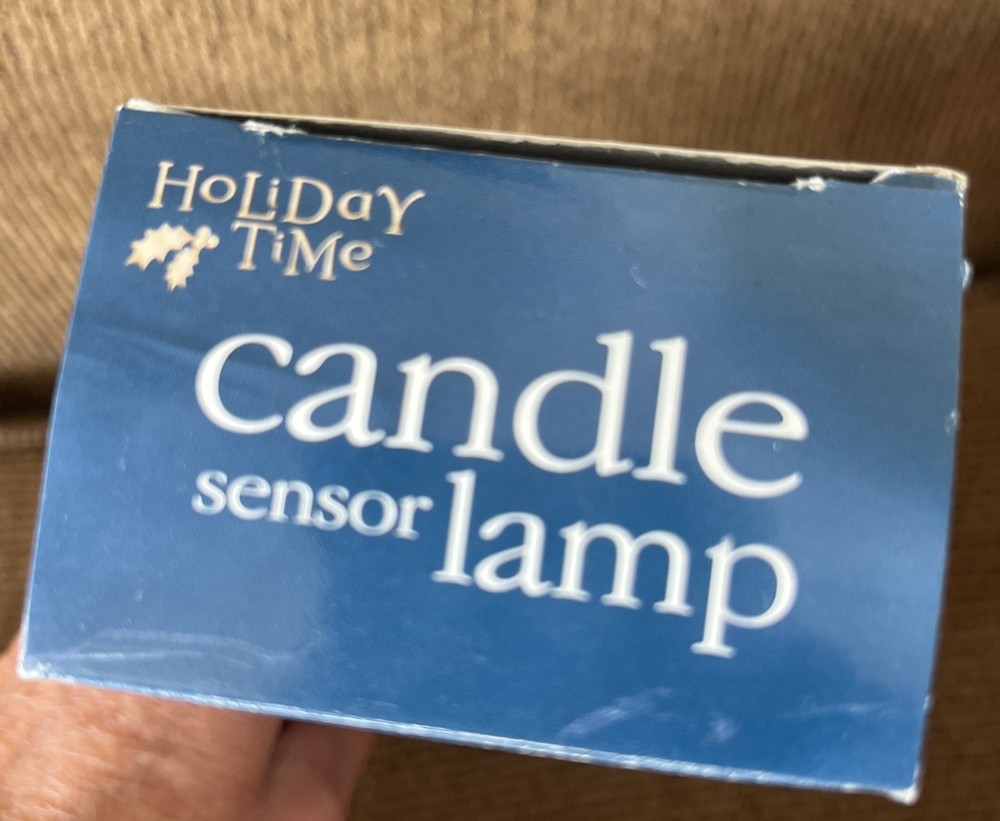Holiday Time Sensor Candle Lamp Solid Brass Automatic Sensor Light Plug In NIP