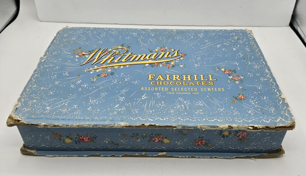VTG Whitman’s Fairhill Chocolates Empty Box Assorted Selected Centers 2 lb Box