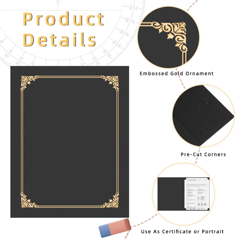 HAUTOCO 50 Pcs Certificate Holders, Black Diploma Folders Document