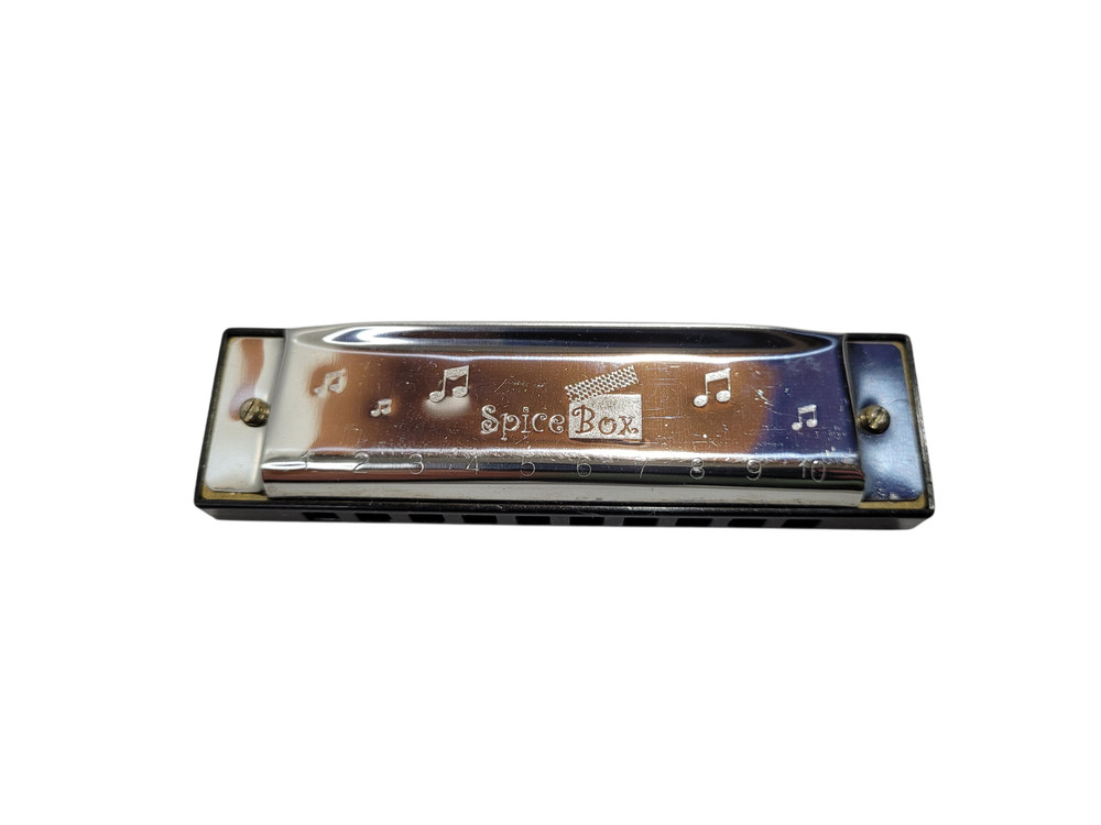 Spice Box Harmonica Key of CNo Case Beginner Silver Chrome Harmonica