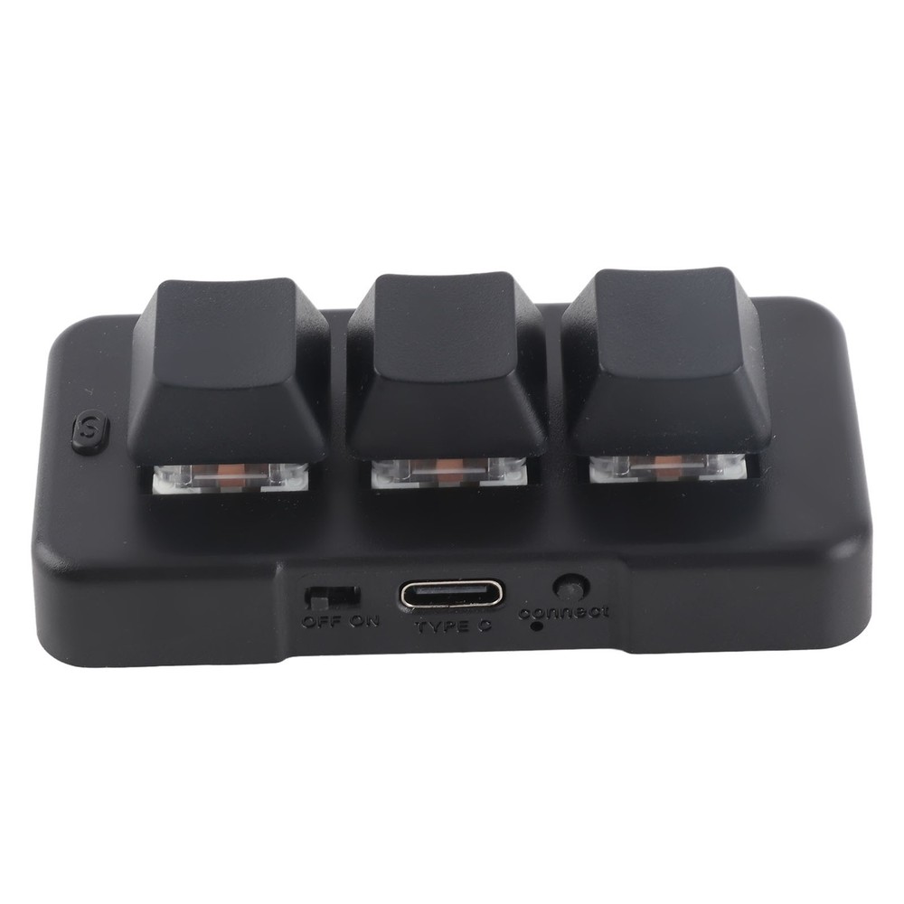 Black 3 Key Keypad RGB Backlit 3 Keys USB Interface Mini Mechanical Program