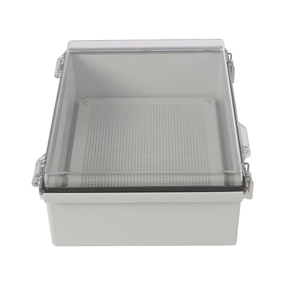 Clear/Grey Enclosure Wall Mount ABS IP67 Hinged Compact Cover Latch Junction Box