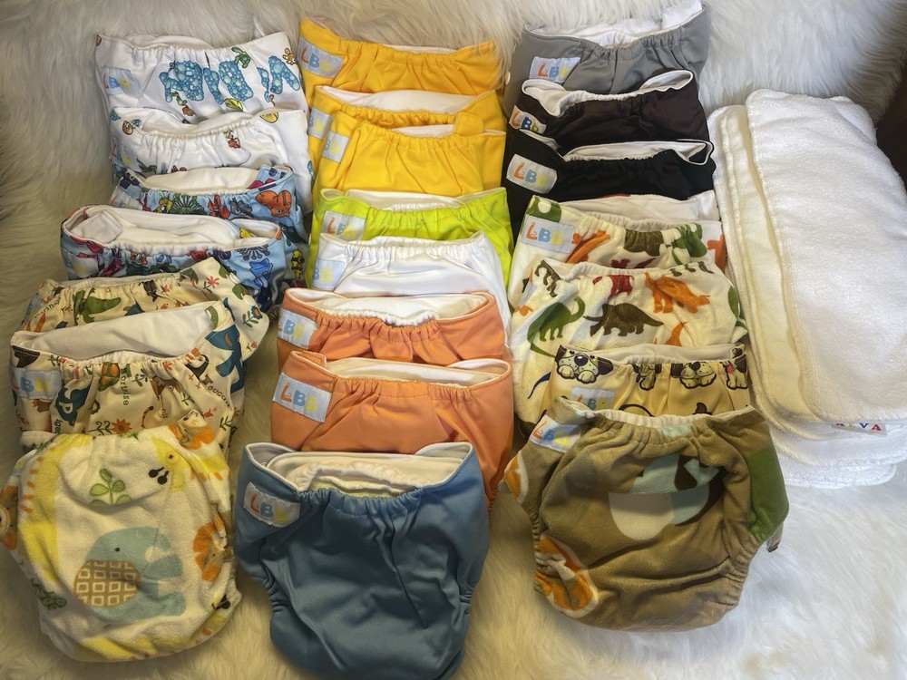 Cloth Diaper Wrap Bundle - 22 Covers - 34 Inserts - LBB Brand - New