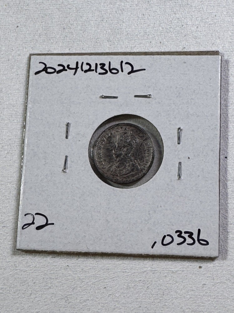1912 Canada 5 Cents Small Silver Coin Cleaned