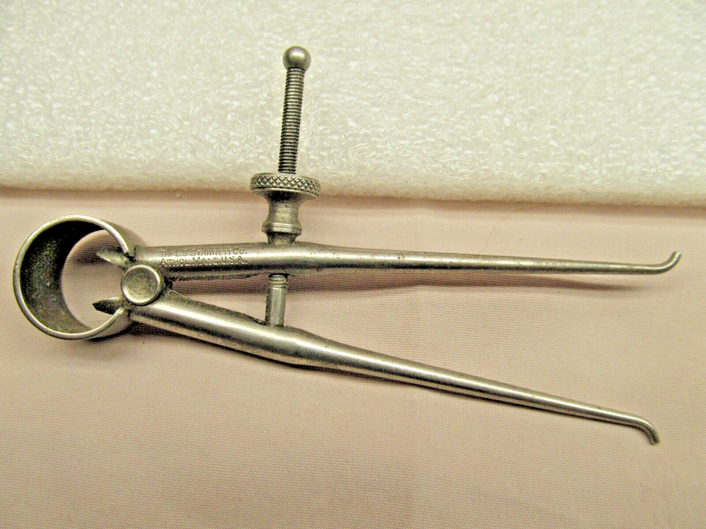 Starrett 274A-3 3" Toolmakers' Round Leg Spring Type Inside Calipers, USA