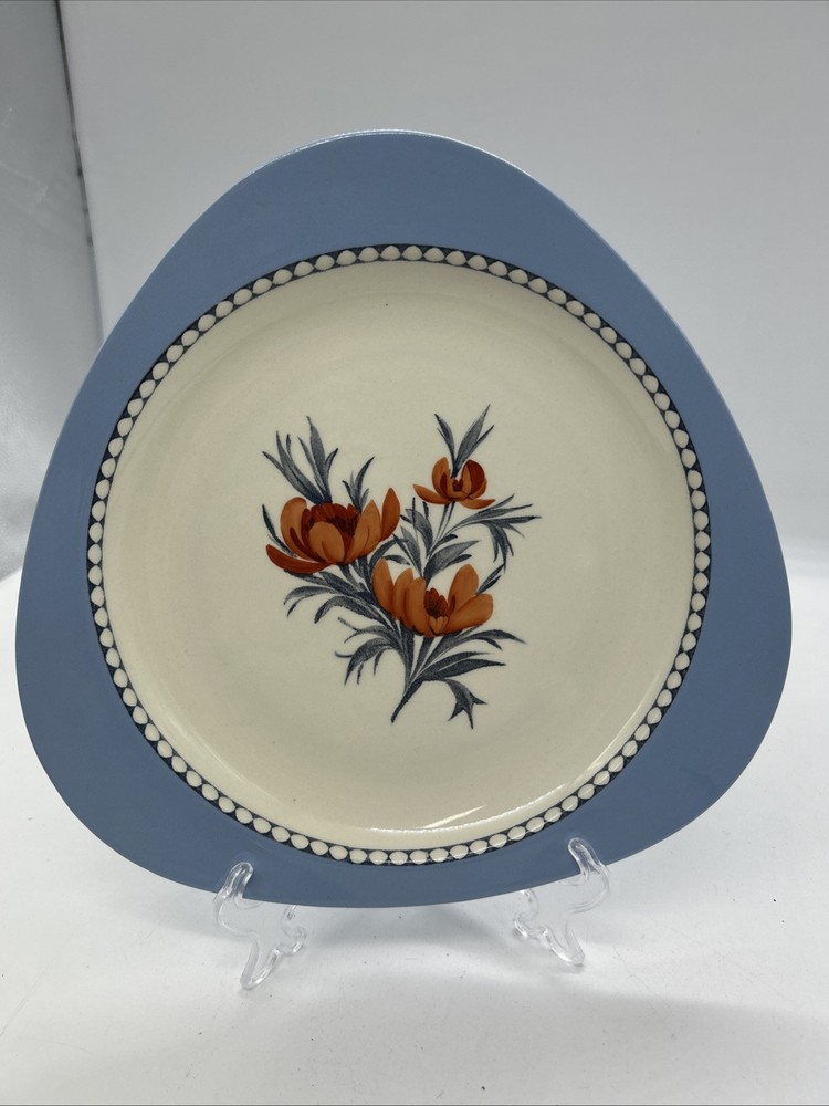 Spode Blue Triangular Plate Fascination Bread Tricorn 3303 50’s