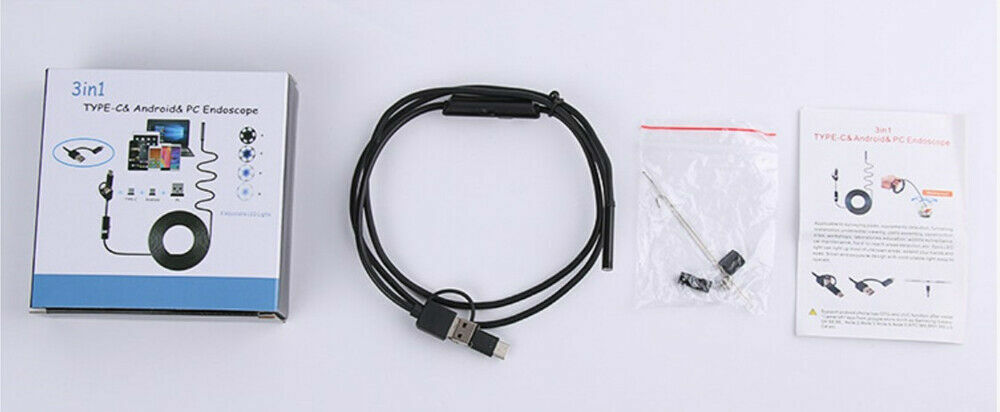 3in1 HD Endoscope Camera Micro Inspection Borescope Camera IP67 for Android PC