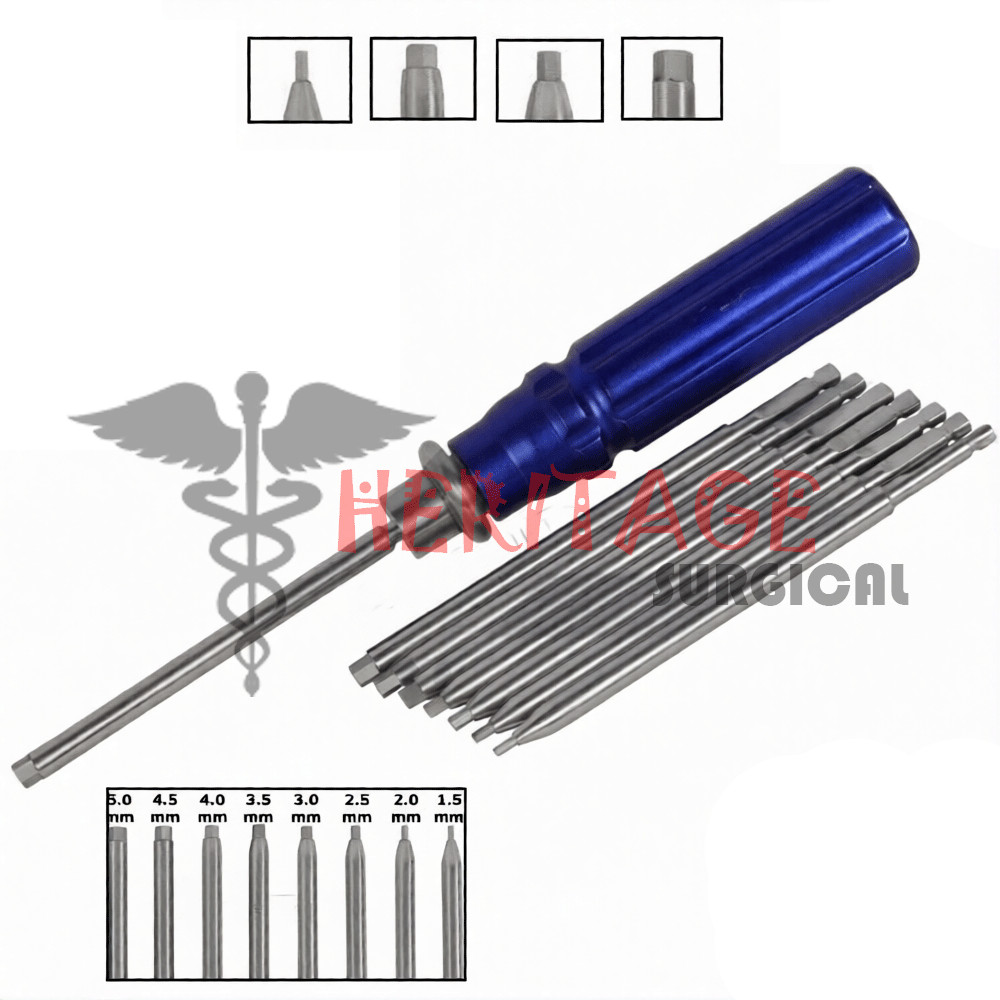 Orthopedic Bone Screwdriver Set With Quick Coupling Handle Surgical Instruments