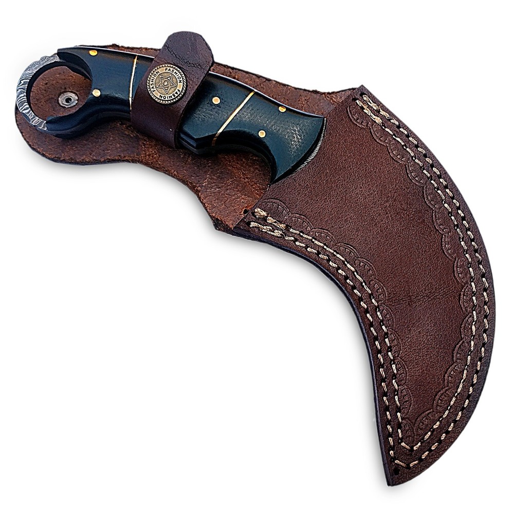 Handmade Damascus Karambit Knife - Tactical Hunting EDC| Razor Sharp Blade