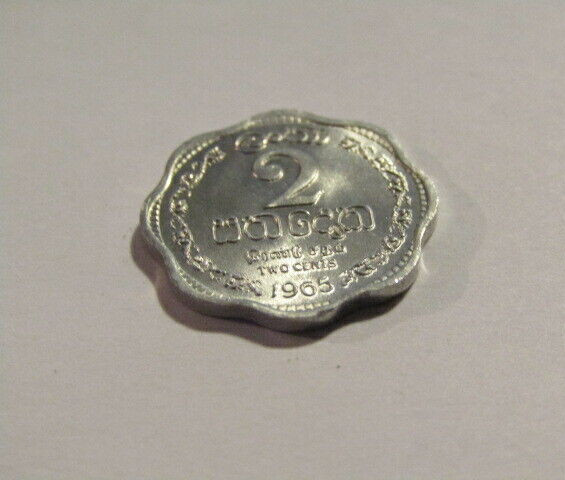 Ceylon 1965 2 Cents unc Coin